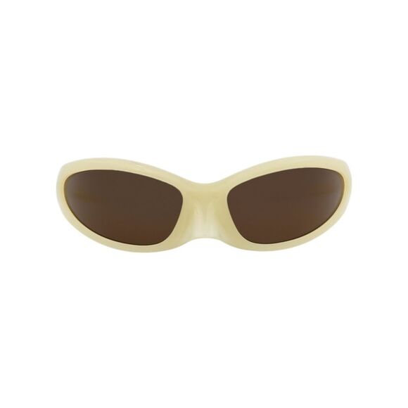 Balenciaga Shield-Frame Bio Injection Sunglasses Ivory Unisex-Adult - Picture 1 of 6